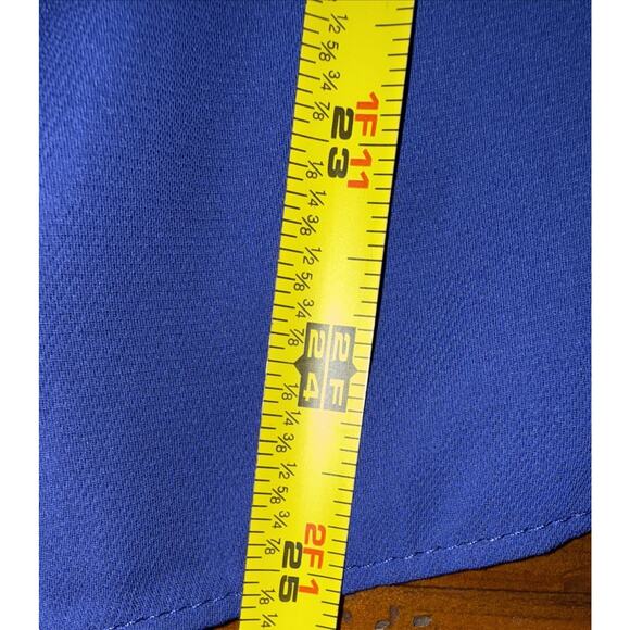 Jennifer Lopez Blue Button Blouse Studded Shoulders Long Sleeve - XL - Picture 6 of 9